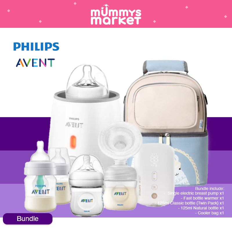 Philips Avent Breastfeeding Set AV20 - Single Electric Breastpump (SCF396/11) + Fast Bottle Warmer (SCF358/00) + FREE Gifts worth $138.80!